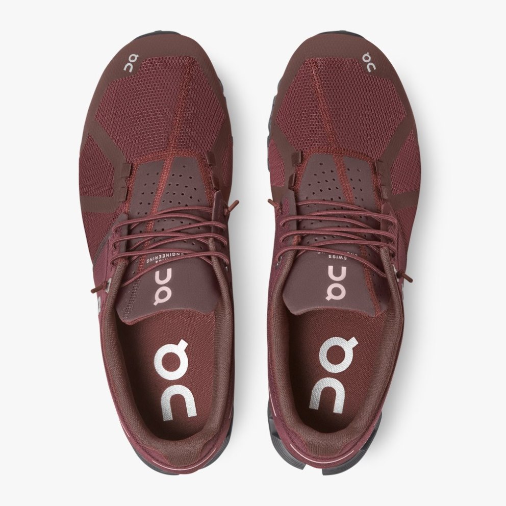 On Cloud Monochrome Men's Trainers Burgundy | UK-J7M25