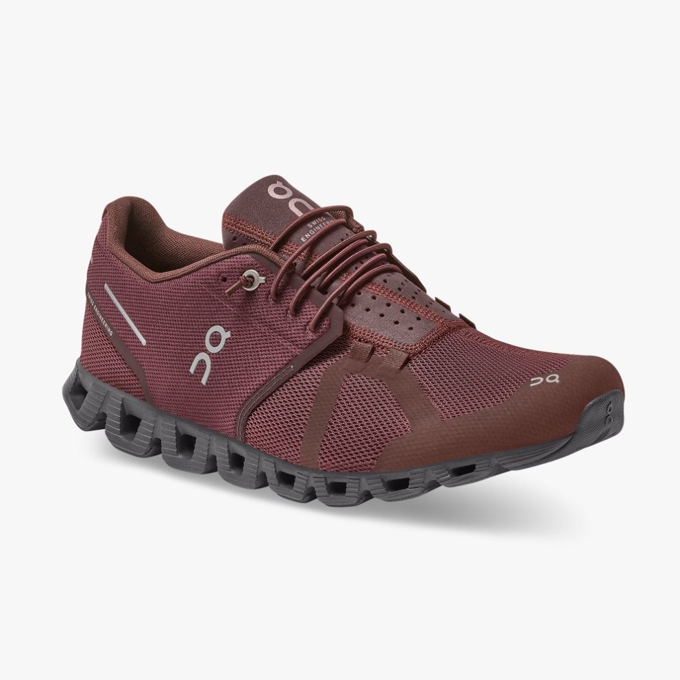 On Cloud Monochrome Men's Trainers Burgundy | UK-J7M25