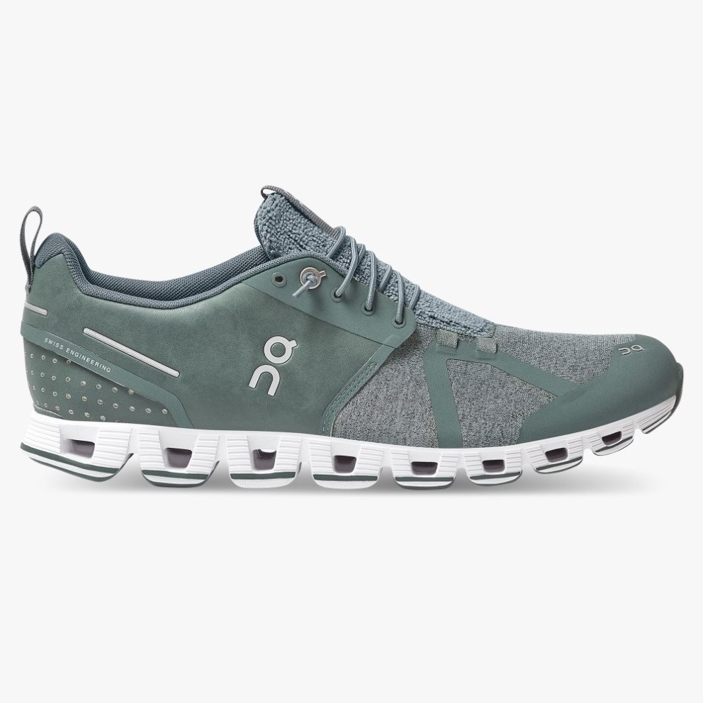 On Cloud Terry Men\'s Trainers Olive | UK-M2OAJ