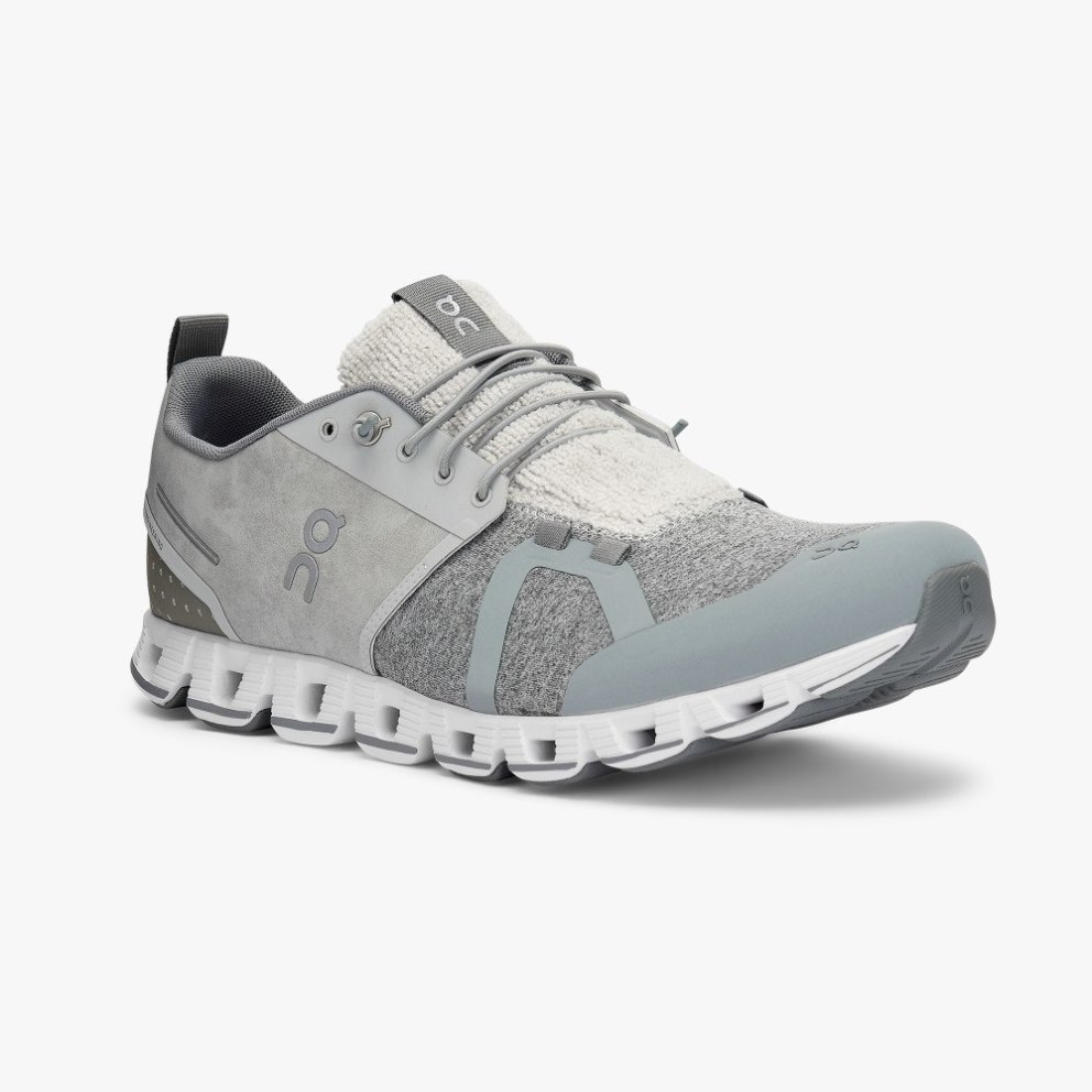 On Cloud Terry Men's Trainers Silver | UK-216JO