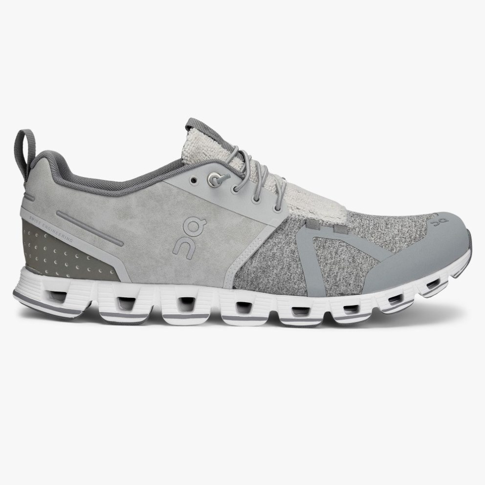 On Cloud Terry Men\'s Trainers Silver | UK-216JO