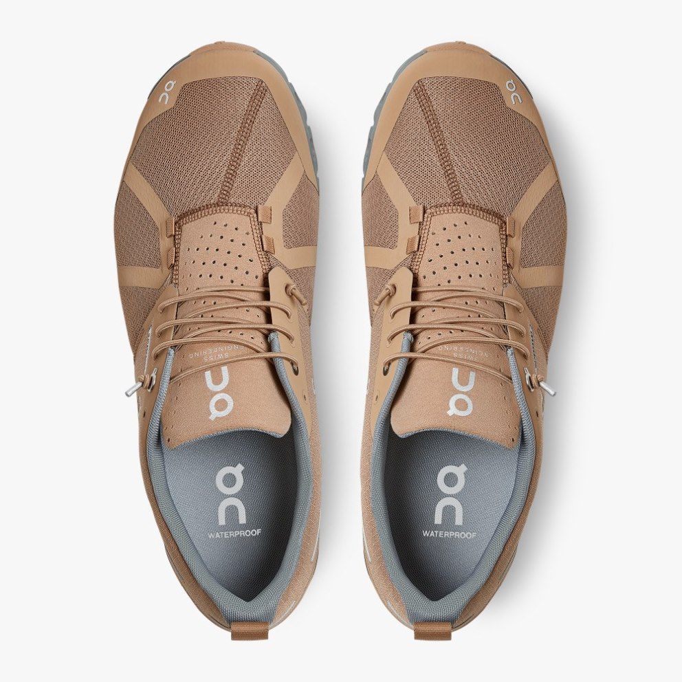 On Cloud Waterproof Men's Trainers Brown | UK-2OJ67