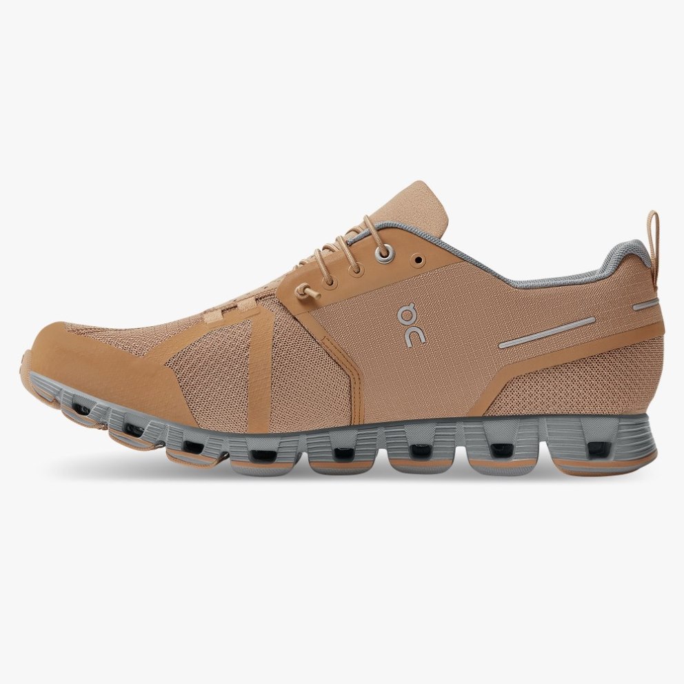 On Cloud Waterproof Men's Trainers Brown | UK-2OJ67