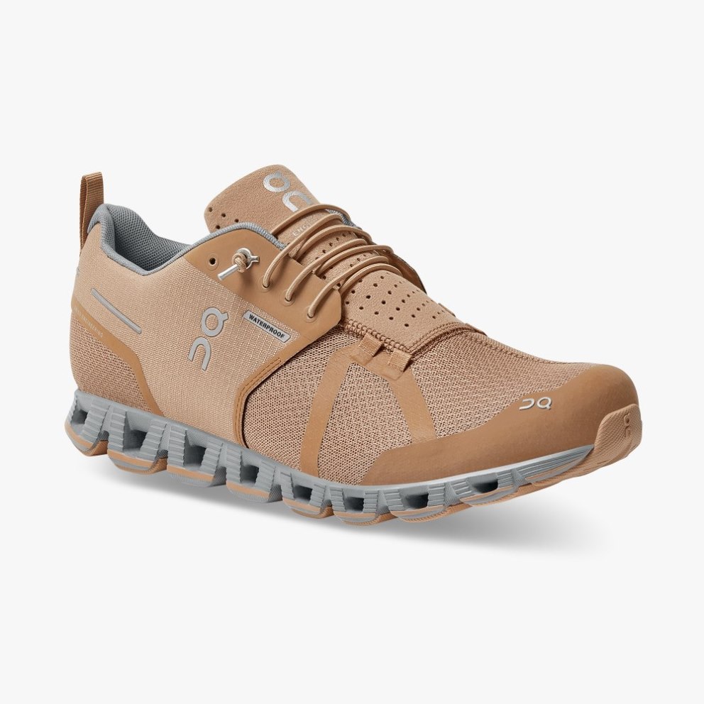 On Cloud Waterproof Men's Trainers Brown | UK-2OJ67