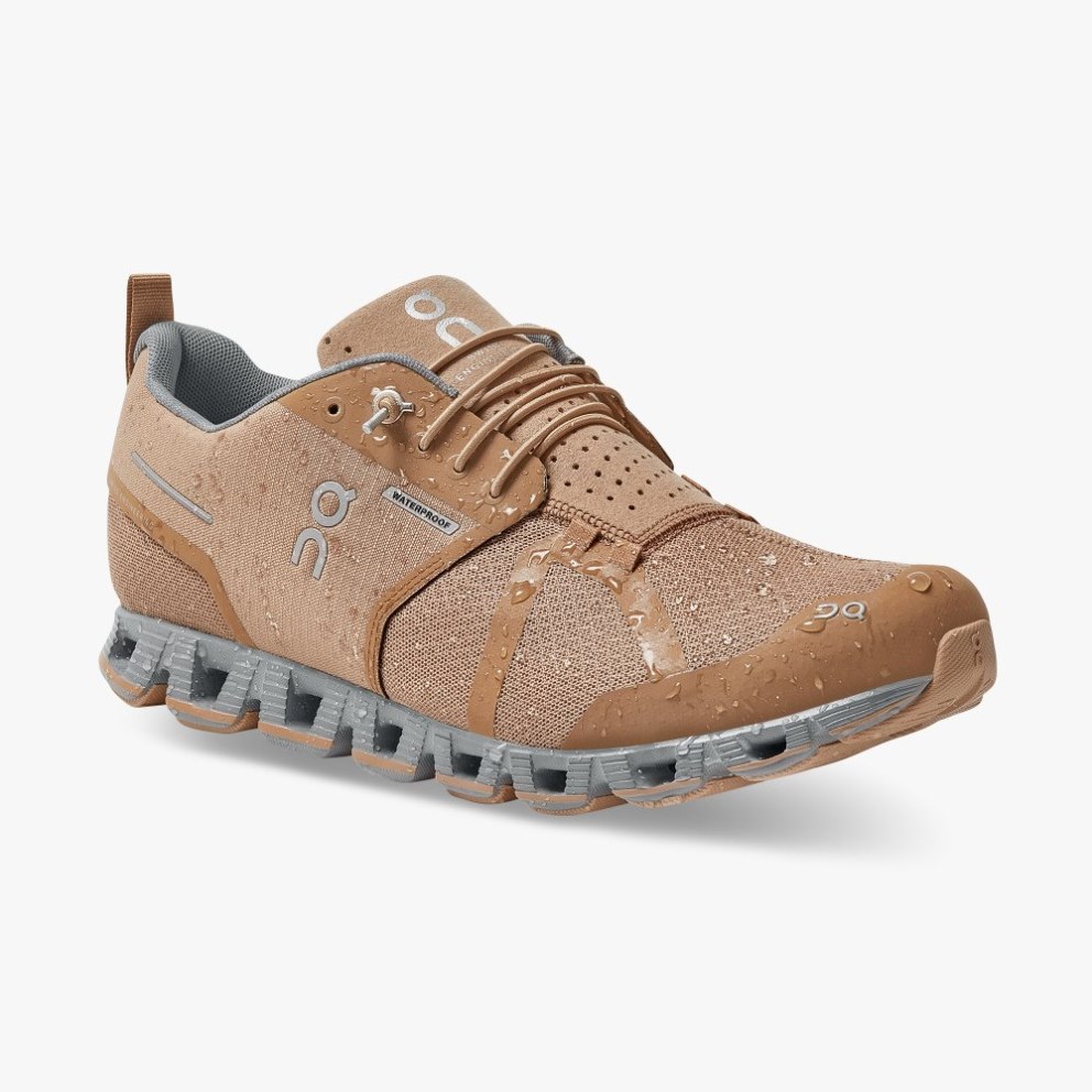 On Cloud Waterproof Men's Trainers Brown | UK-2OJ67