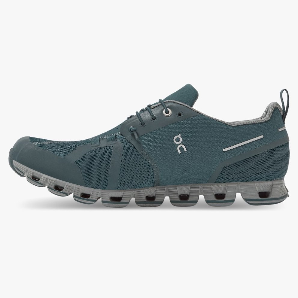 On Cloud Waterproof Men's Trainers Green | UK-2OJA7