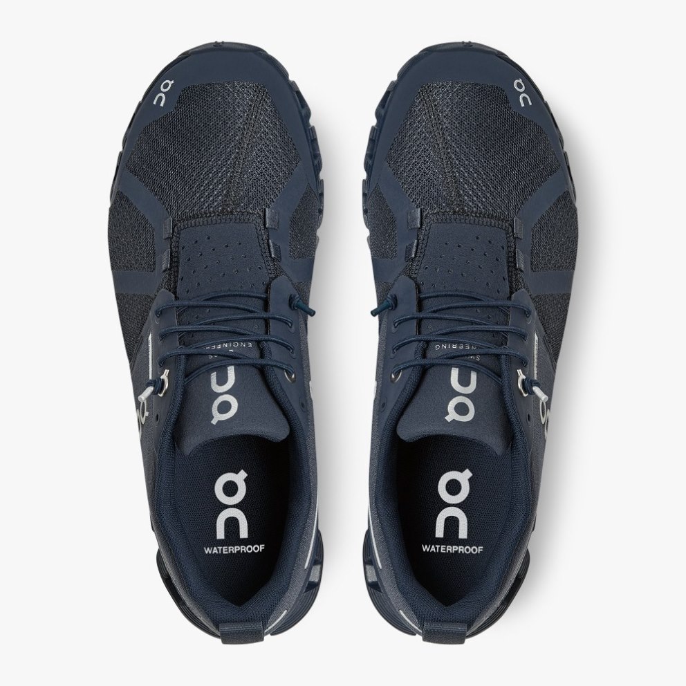 On Cloud Waterproof Women's Trainers Navy | UK-8OMJA