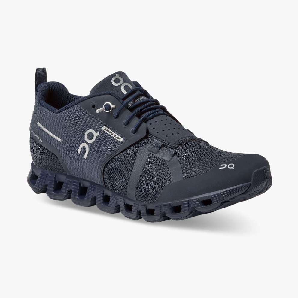 On Cloud Waterproof Women's Trainers Navy | UK-8OMJA