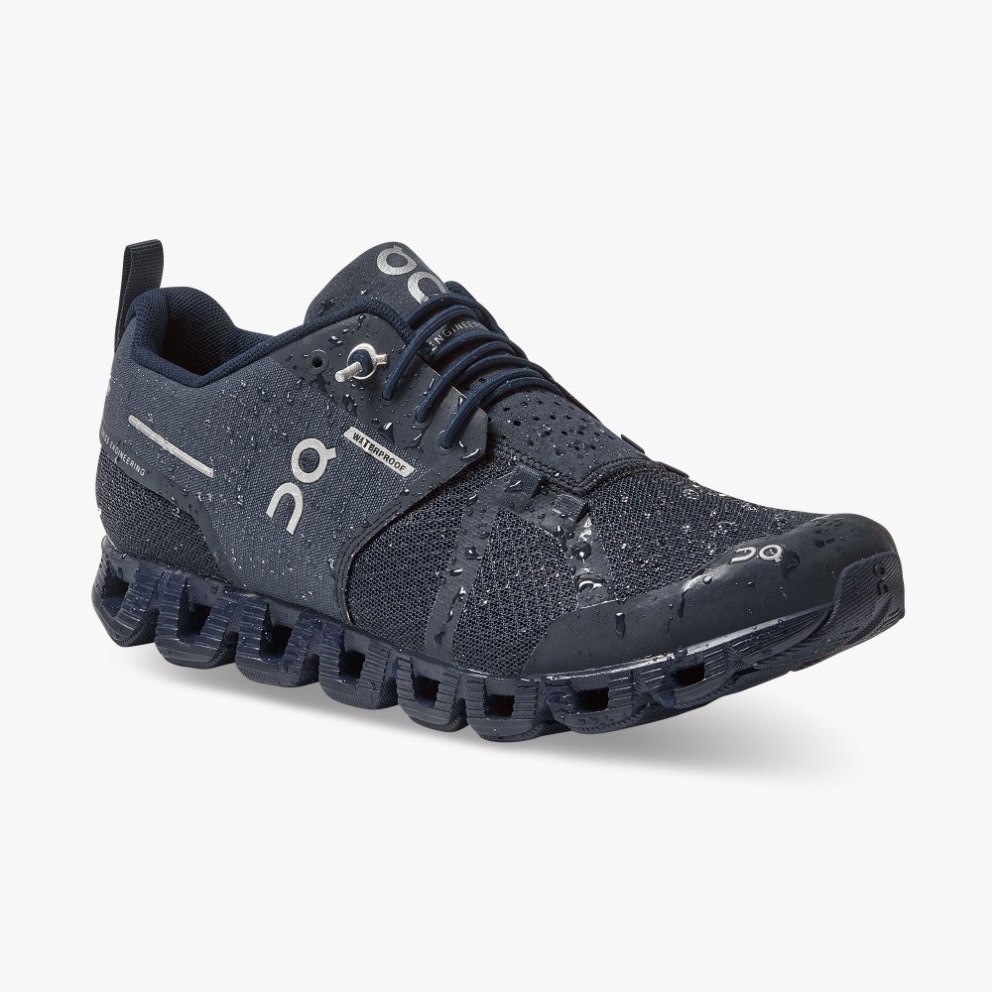On Cloud Waterproof Women's Trainers Navy | UK-8OMJA