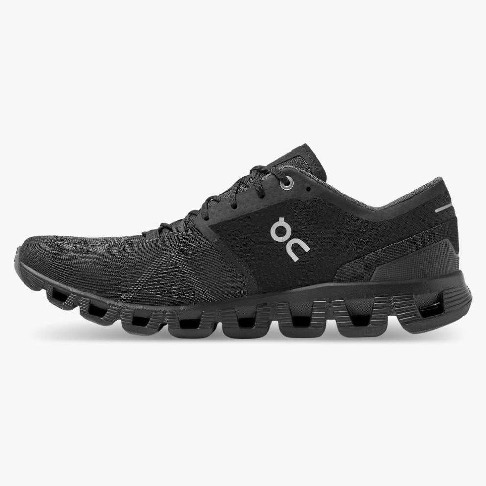 On Cloud X Men's Trainers Black | UK-O1JA5