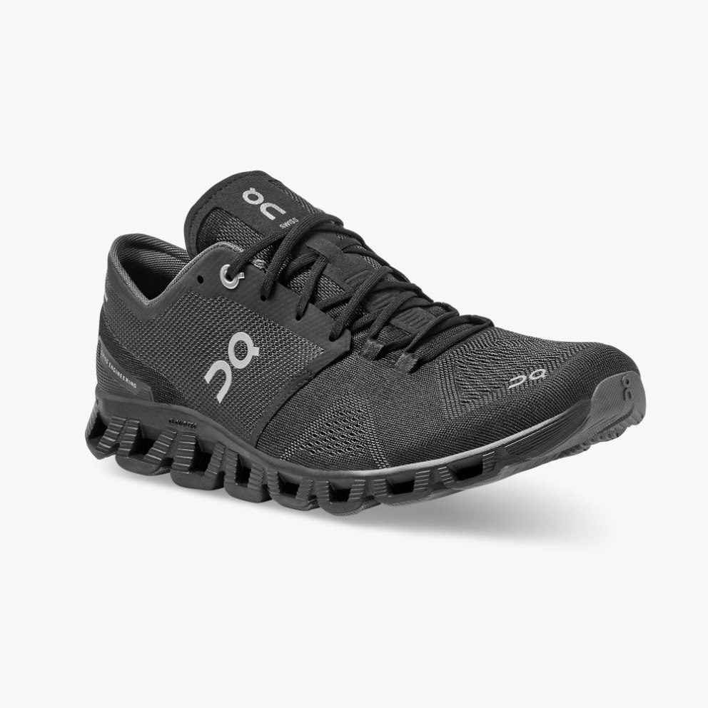 On Cloud X Men's Trainers Black | UK-O1JA5