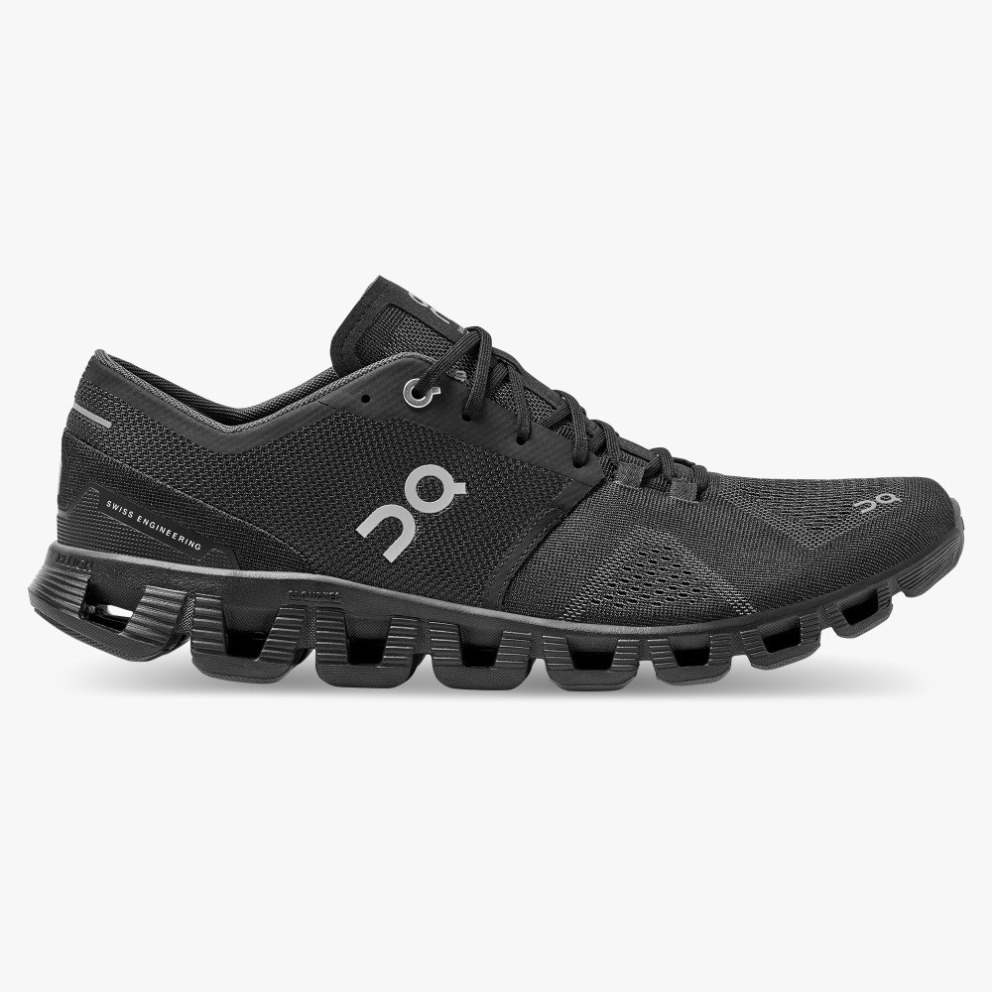 On Cloud X Men\'s Trainers Black | UK-O1JA5