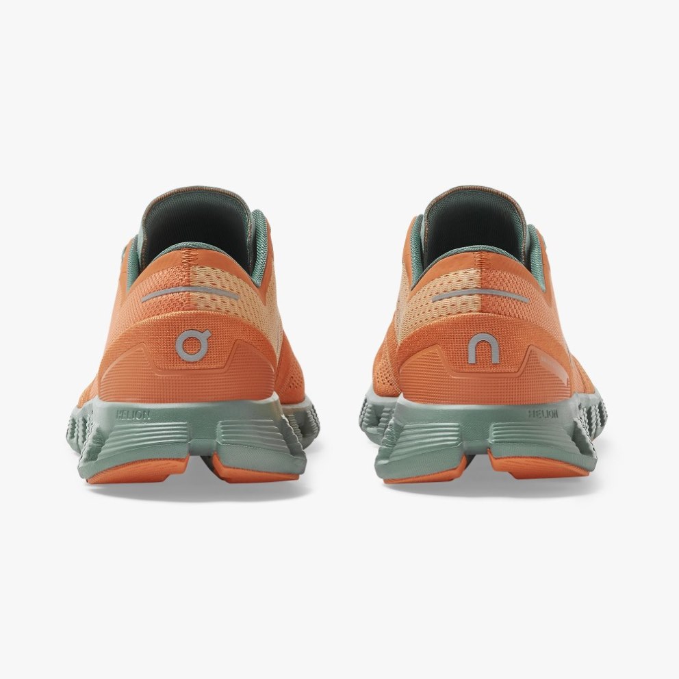 On Cloud X Men's Trainers Orange / Mint | UK-752M6