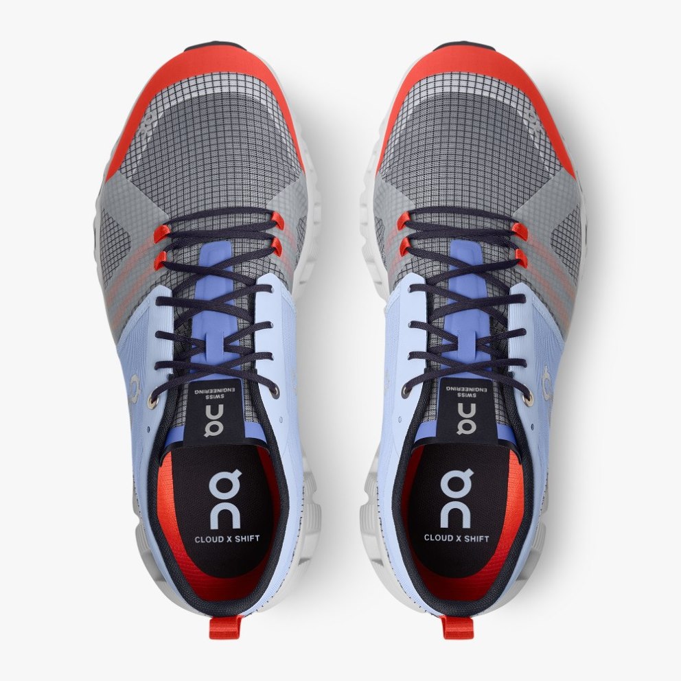 On Cloud X Shift Men's Trainers Blue / Grey | UK-OAJ7M