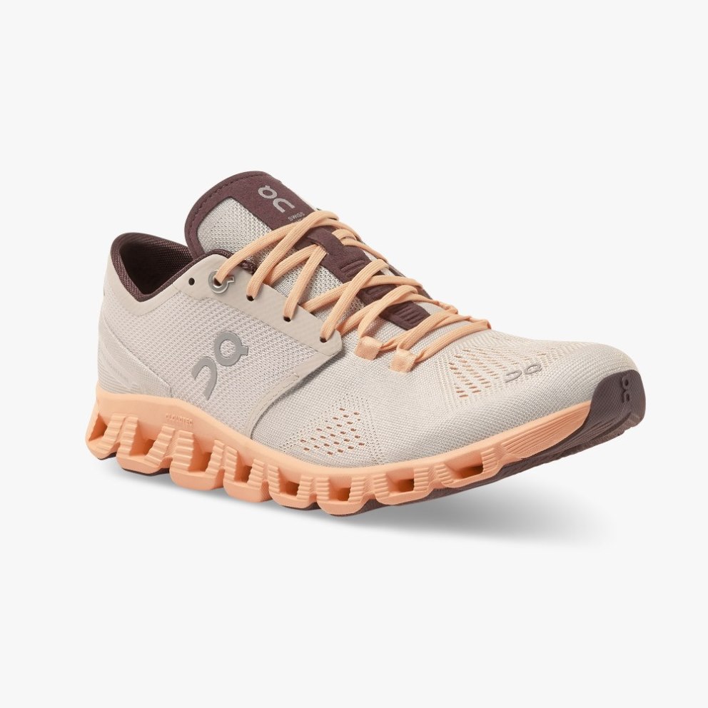 On Cloud X Women's Trainers Apricot | UK-6AJM5