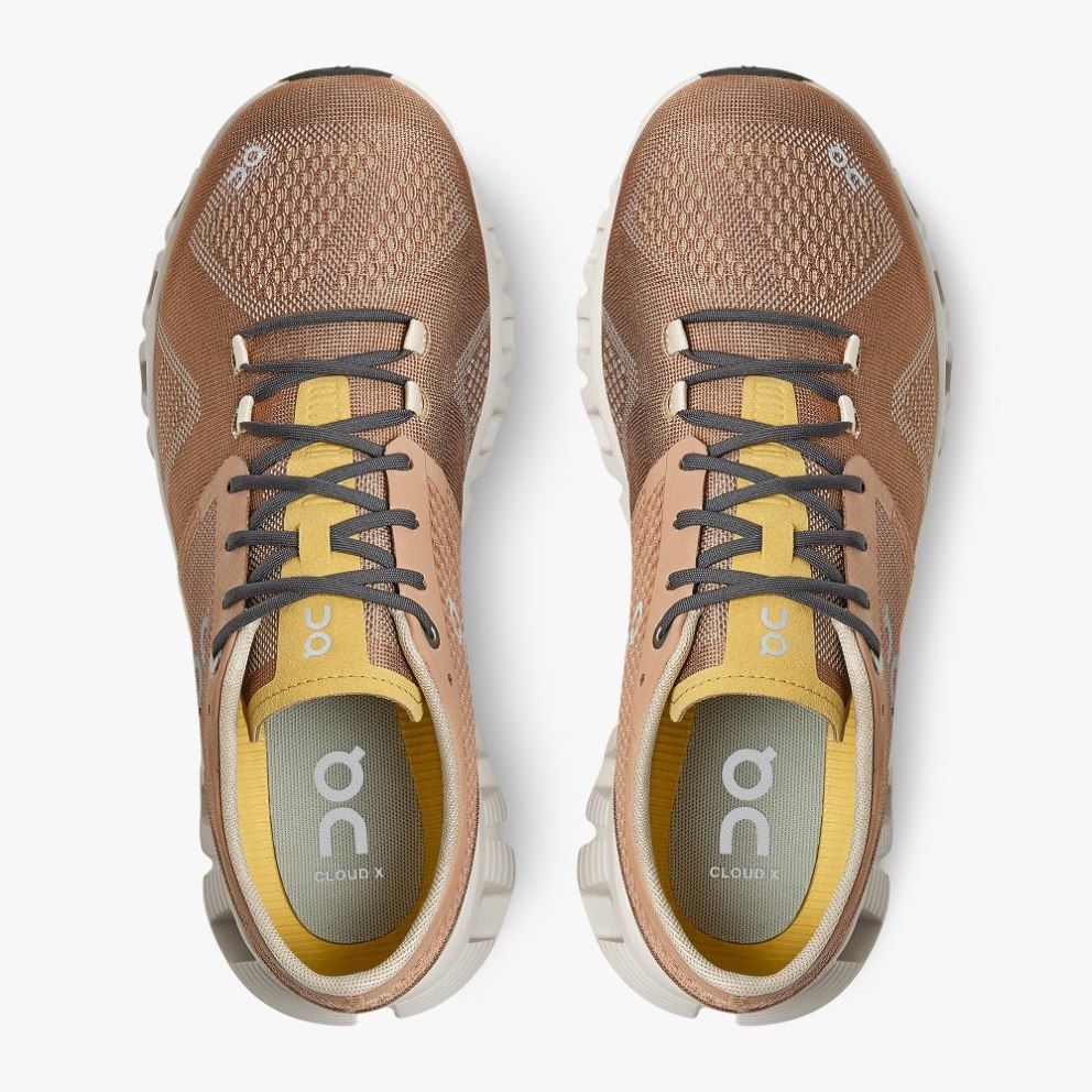 On Cloud X Women's Trainers Brown | UK-75JM1
