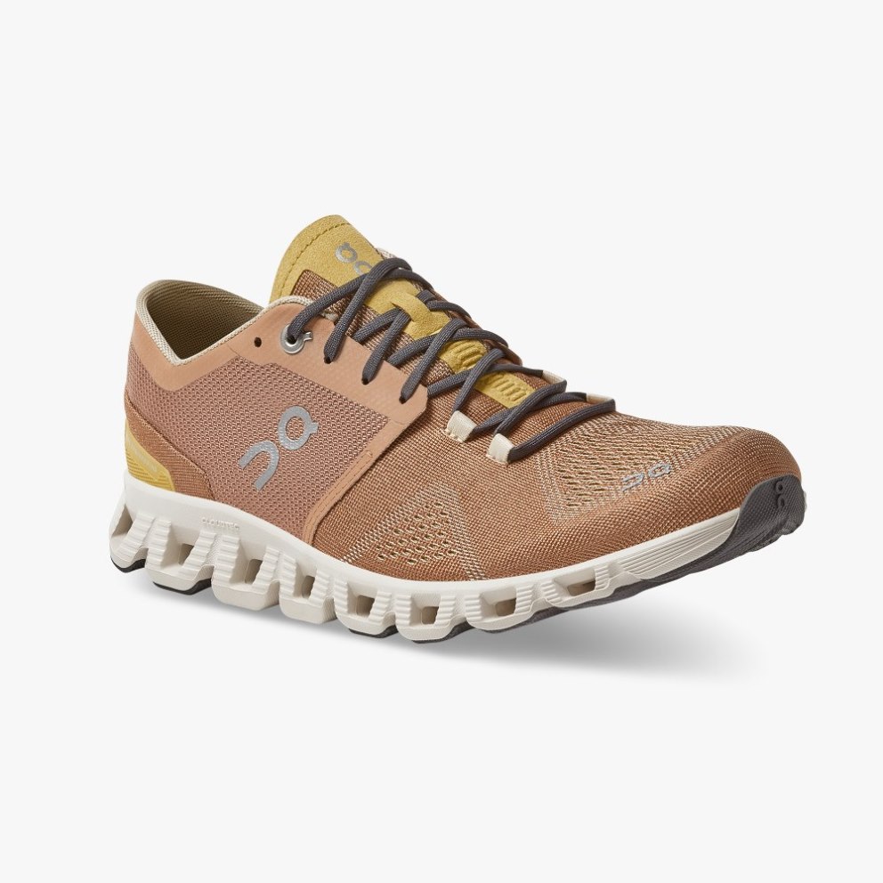 On Cloud X Women's Trainers Brown | UK-75JM1
