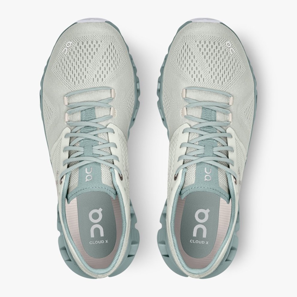 On Cloud X Women's Trainers Mint | UK-J17O8