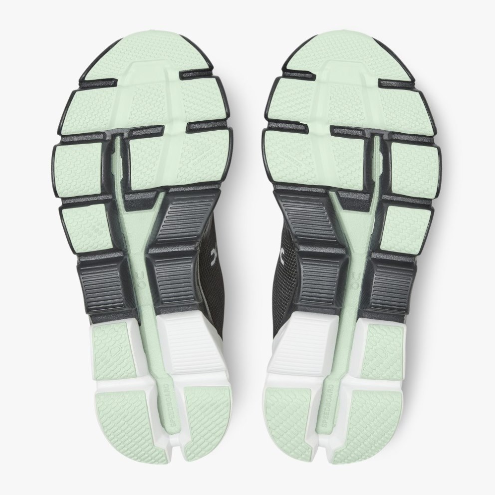 On Cloudflyer Wide Women's Trainers Black / Mint / White | UK-8O657
