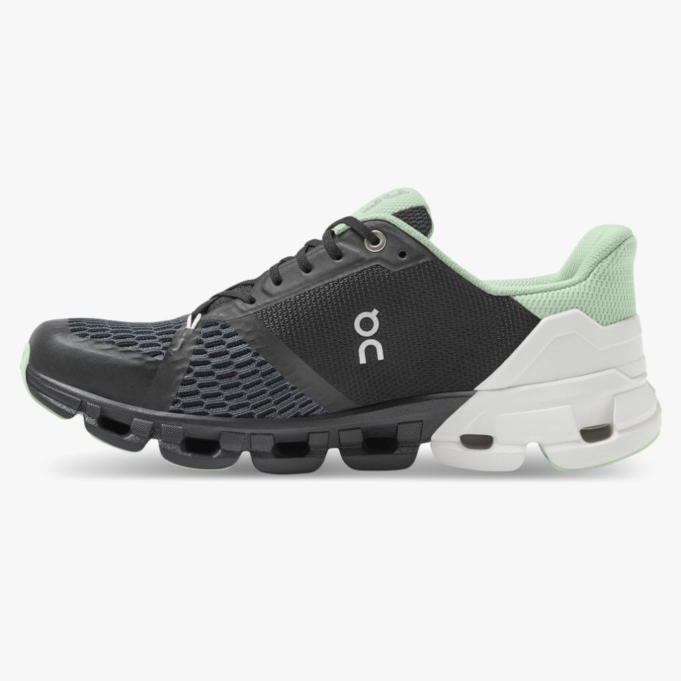 On Cloudflyer Wide Women's Trainers Black / Mint / White | UK-8O657