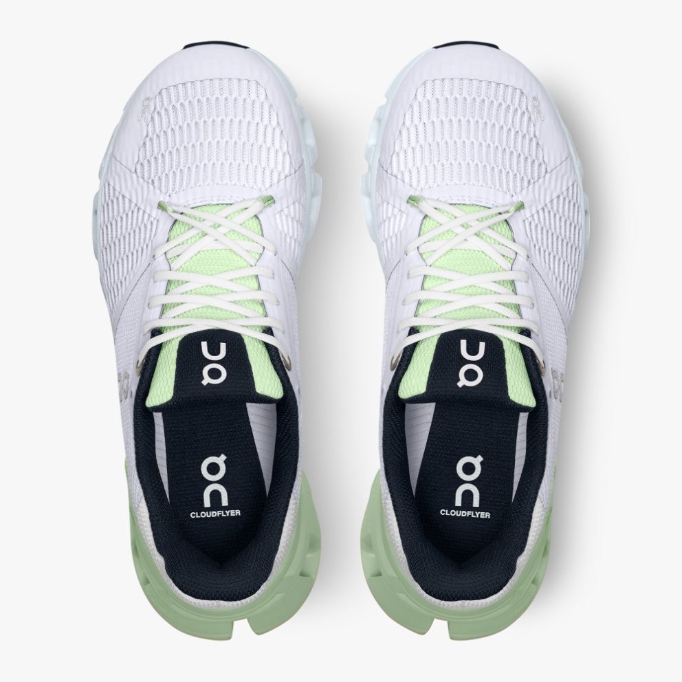 On Cloudflyer Women's Running Shoes White / Mint | UK-6A2MO