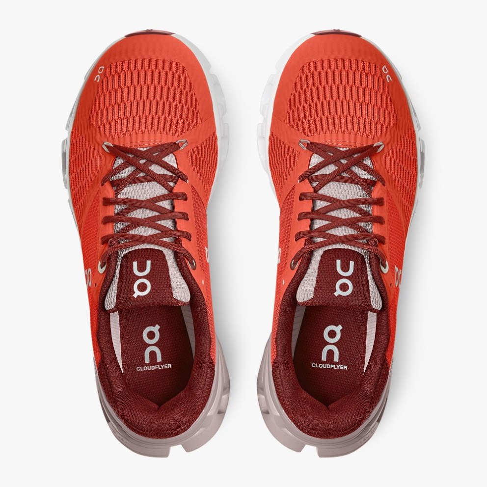 On Cloudflyer Women's Running Shoes Red | UK-76JOM