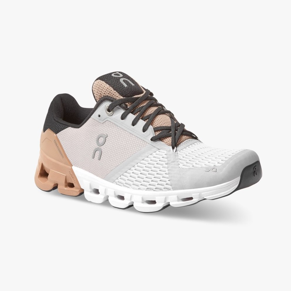 On Cloudflyer Women's Running Shoes Light Grey / Gold | UK-M2516