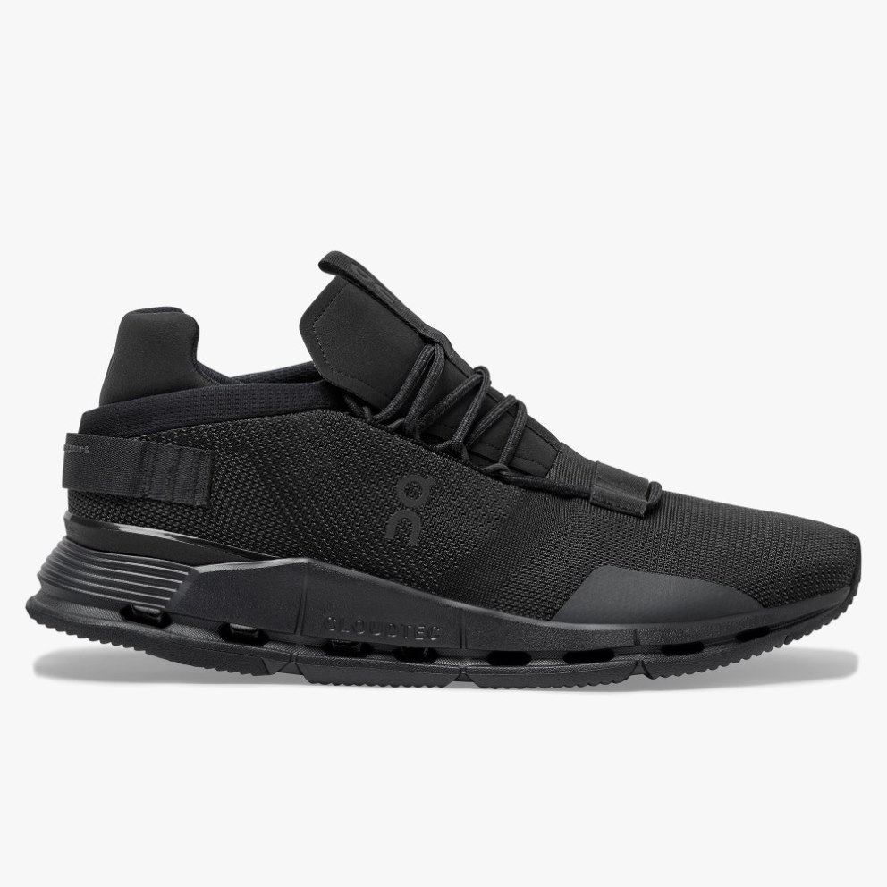 On Cloudnova Men\'s Trainers Black | UK-51A8O