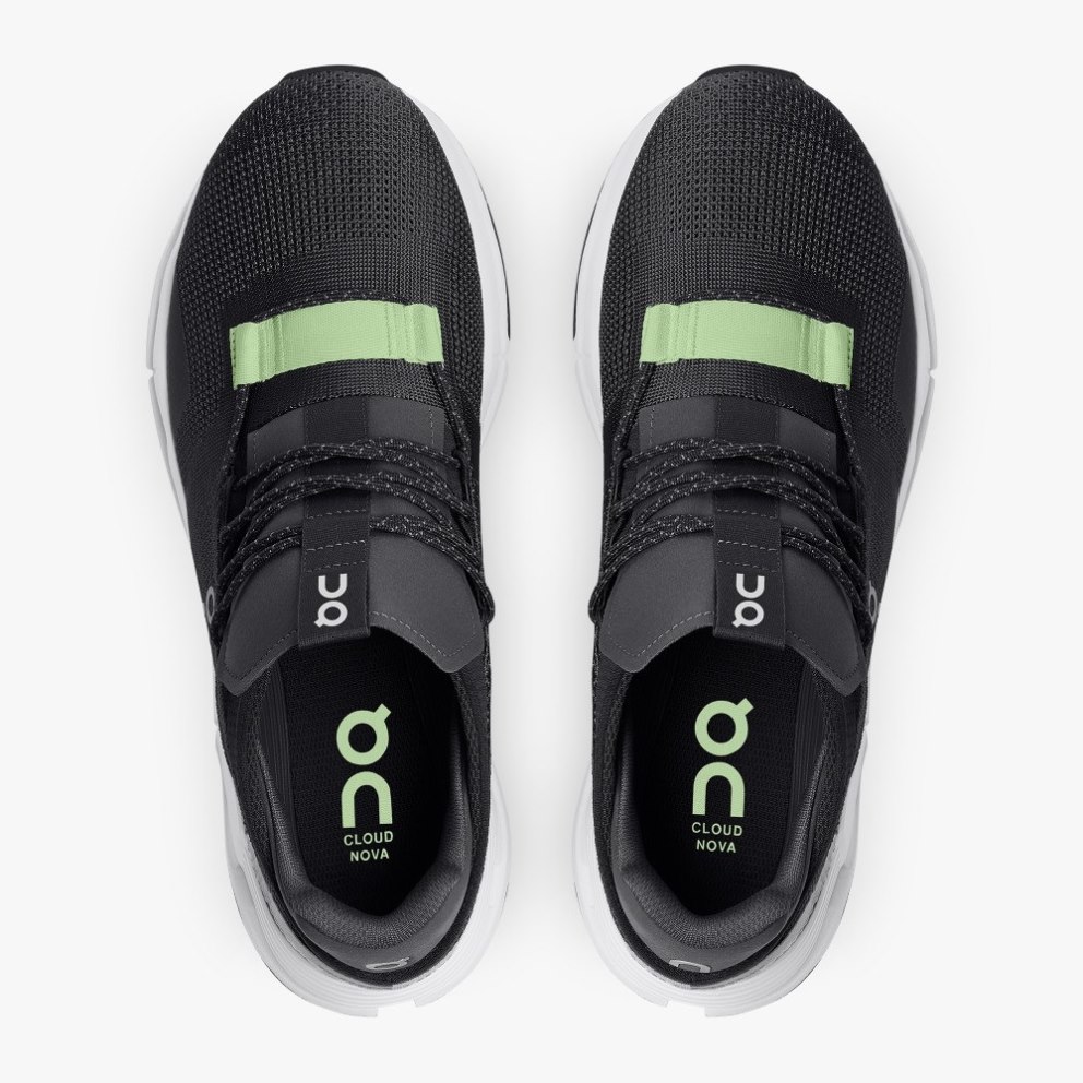 On Cloudnova Men's Trainers Black | UK-7OM12