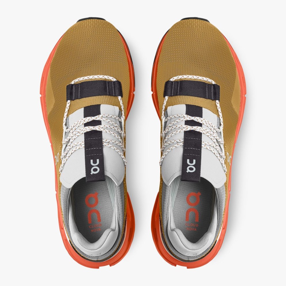 On Cloudnova Men's Trainers Brown | UK-81AJO
