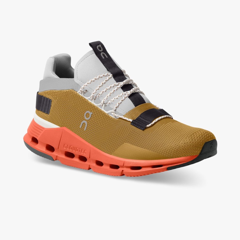 On Cloudnova Men's Trainers Brown | UK-81AJO