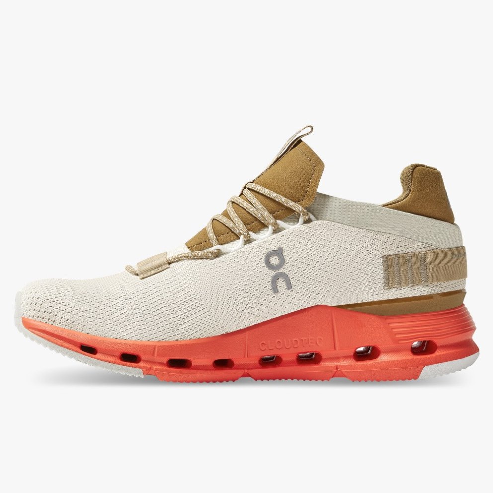 On Cloudnova Women's Trainers Beige / Brown | UK-8A2MJ