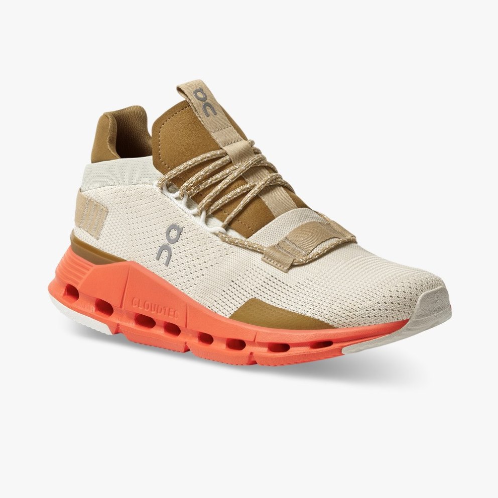 On Cloudnova Women's Trainers Beige / Brown | UK-8A2MJ