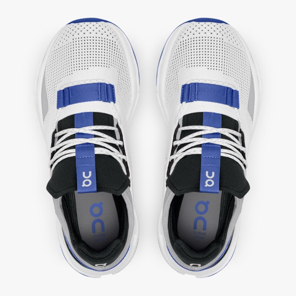 On Cloudnova Women's Trainers White / Blue | UK-8O1J6