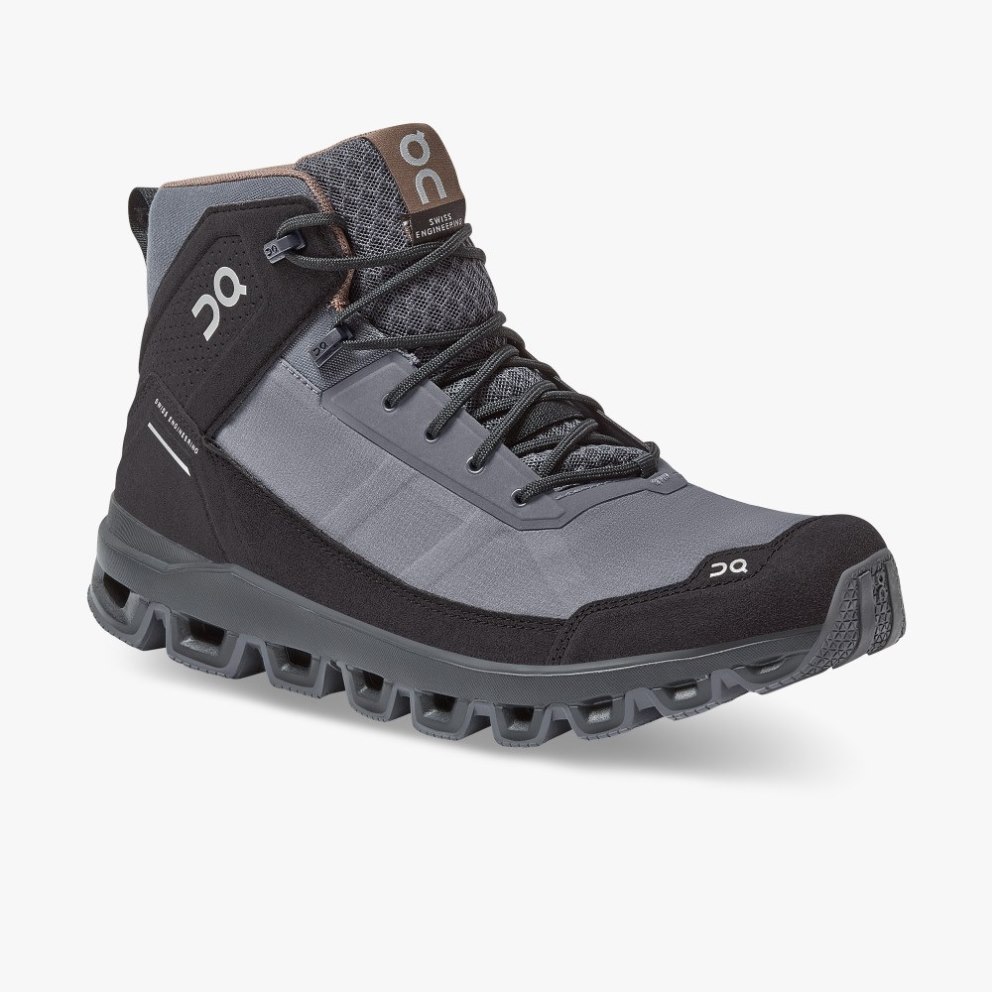 On Cloudridge Men's Hiking Boots Grey / Black | UK-51AJ6
