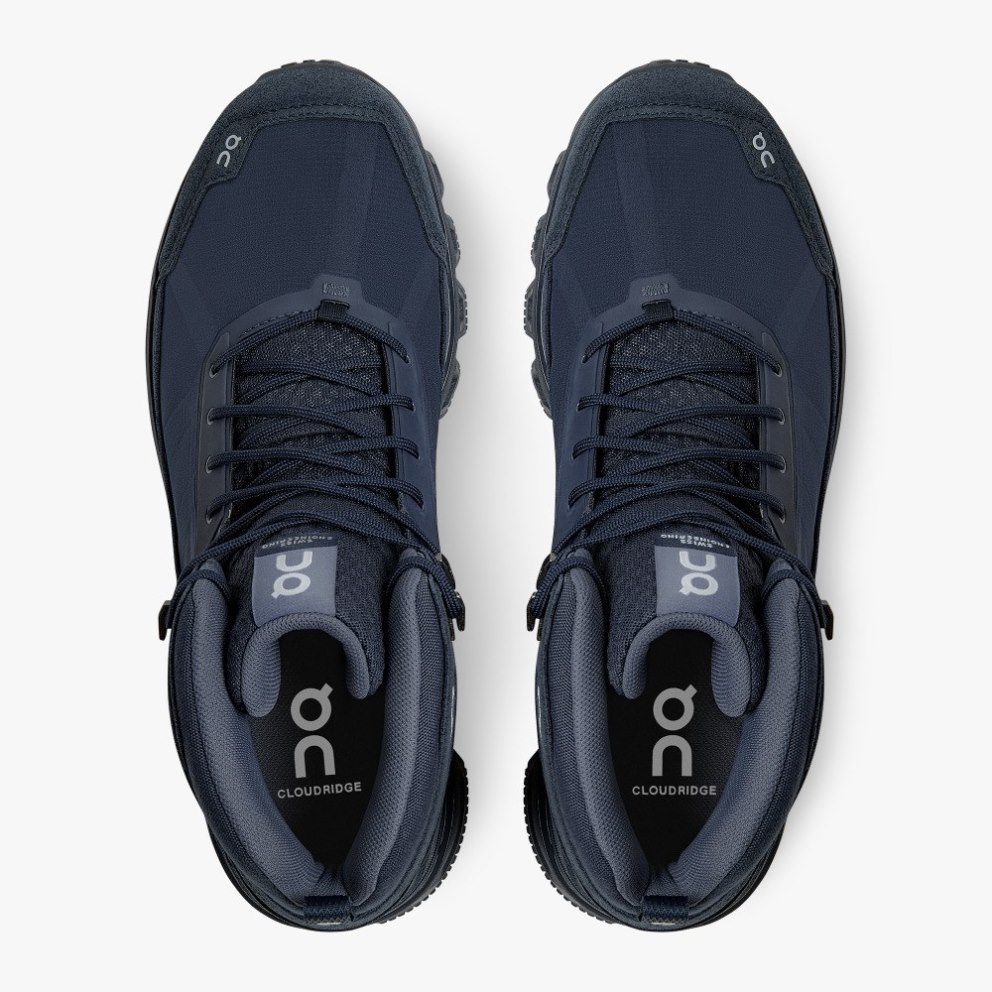 On Cloudridge Men's Hiking Boots Navy | UK-71OAM