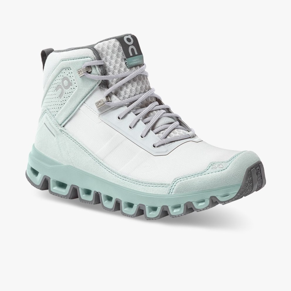 On Cloudridge Women's Hiking Boots White / Mint | UK-O5M1J