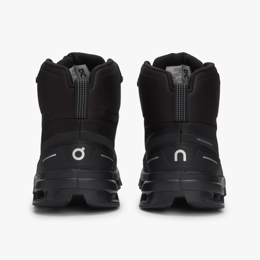 On Cloudrock Waterproof Men's Hiking Boots Black | UK-M8OA7