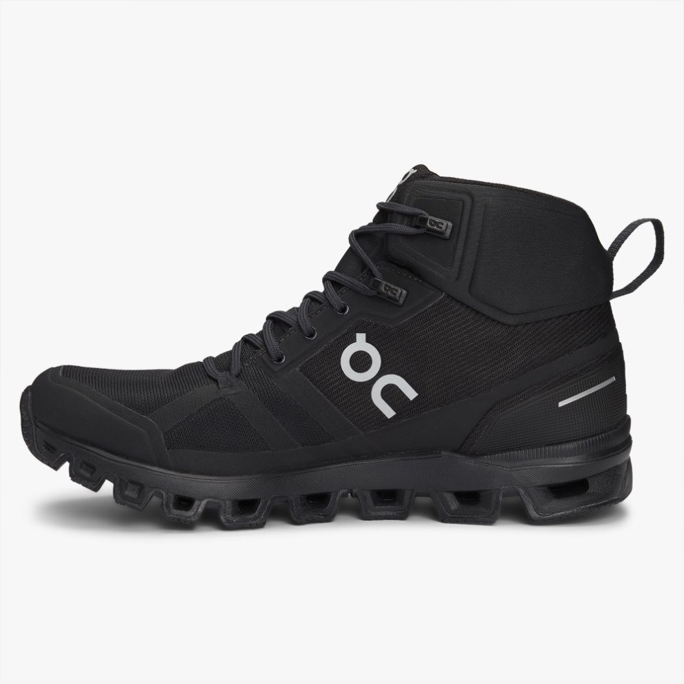On Cloudrock Waterproof Women's Hiking Boots Black | UK-A6127