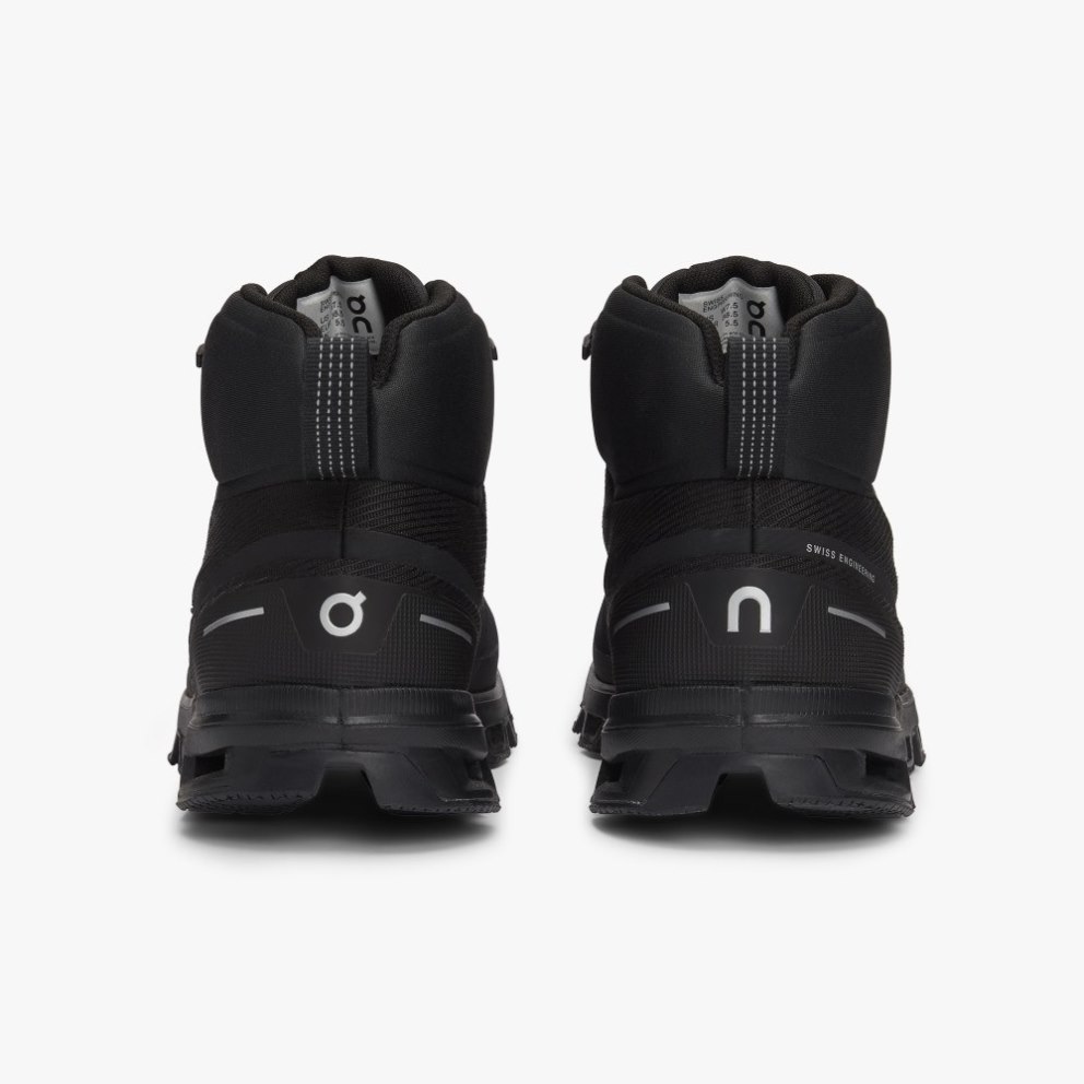 On Cloudrock Waterproof Women's Hiking Boots Black | UK-A6127