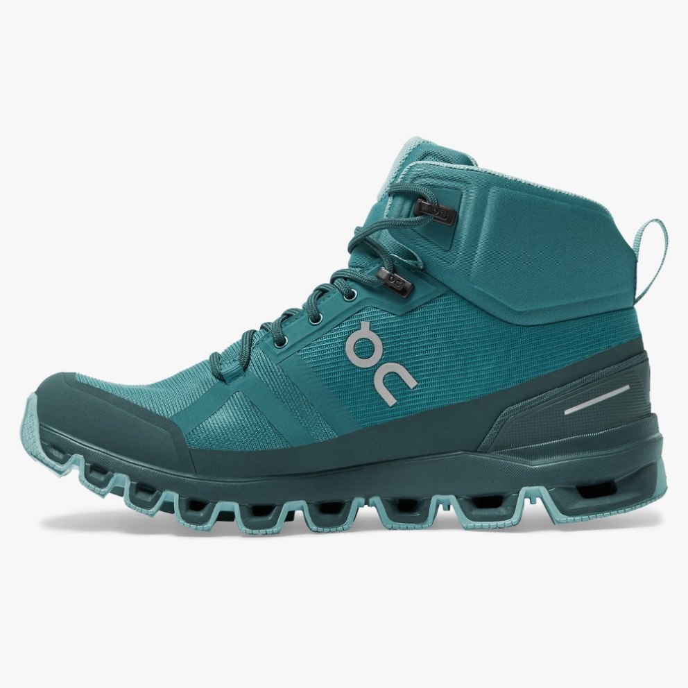 On Cloudrock Waterproof Women's Hiking Boots Turquoise | UK-AO718
