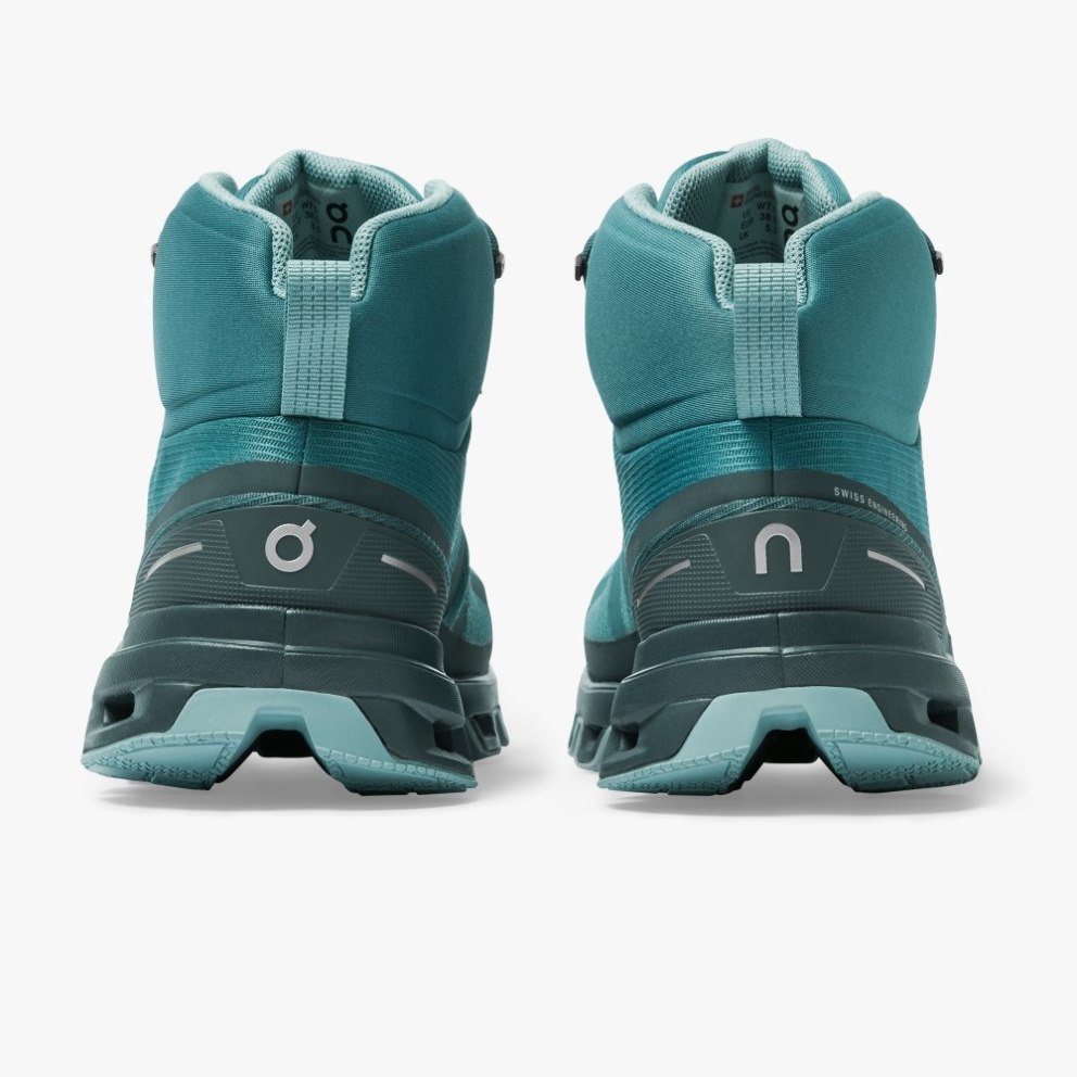 On Cloudrock Waterproof Women's Hiking Boots Turquoise | UK-AO718