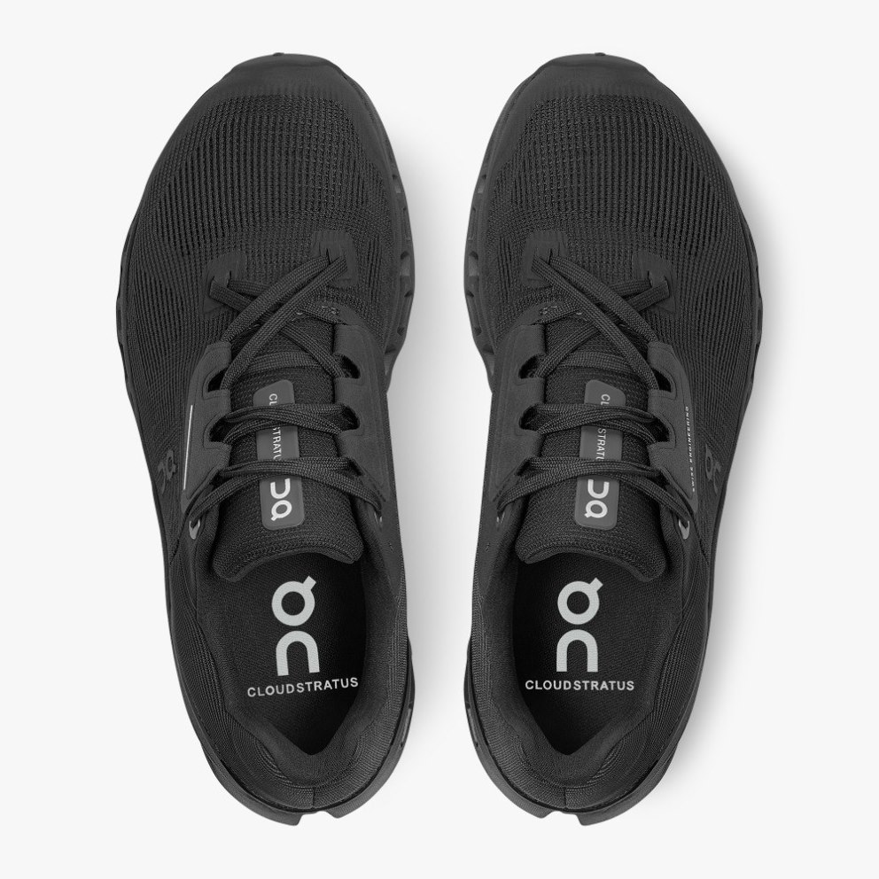 On Cloudstratus Women's Running Shoes Black | UK-18J72