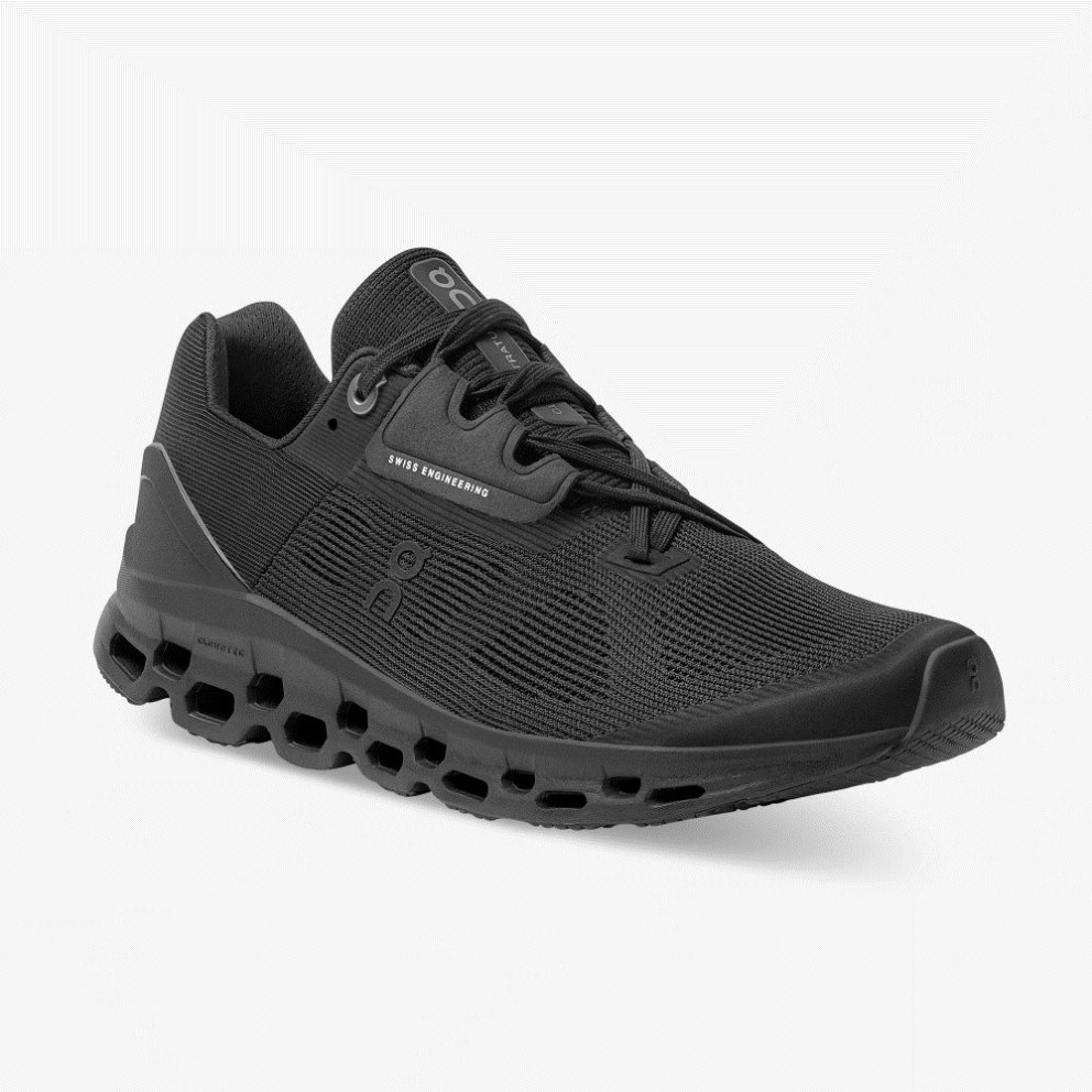 On Cloudstratus Women's Running Shoes Black | UK-18J72