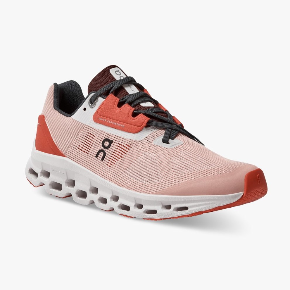 On Cloudstratus Women's Running Shoes Rose | UK-7M1JA