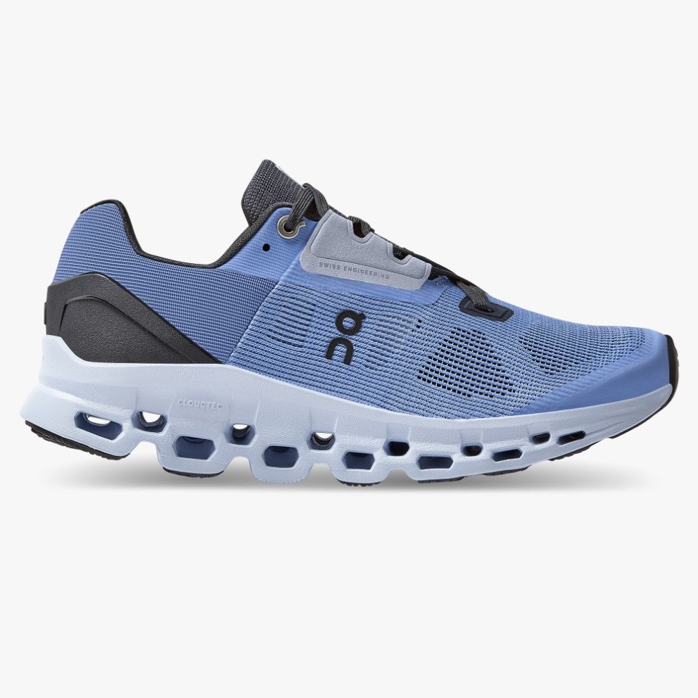 On Cloudstratus Women\'s Running Shoes Blue | UK-M2781