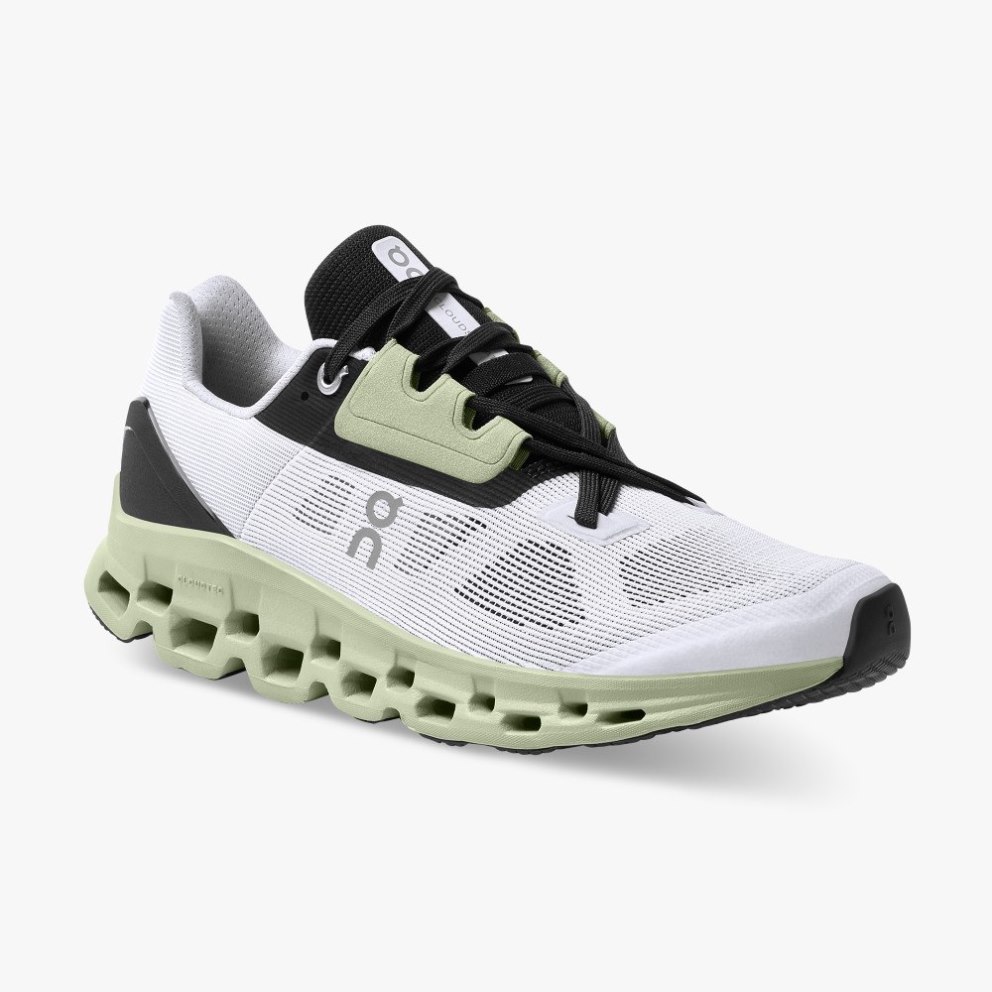 On Cloudstratus Women's Running Shoes White / Mint | UK-M78O6