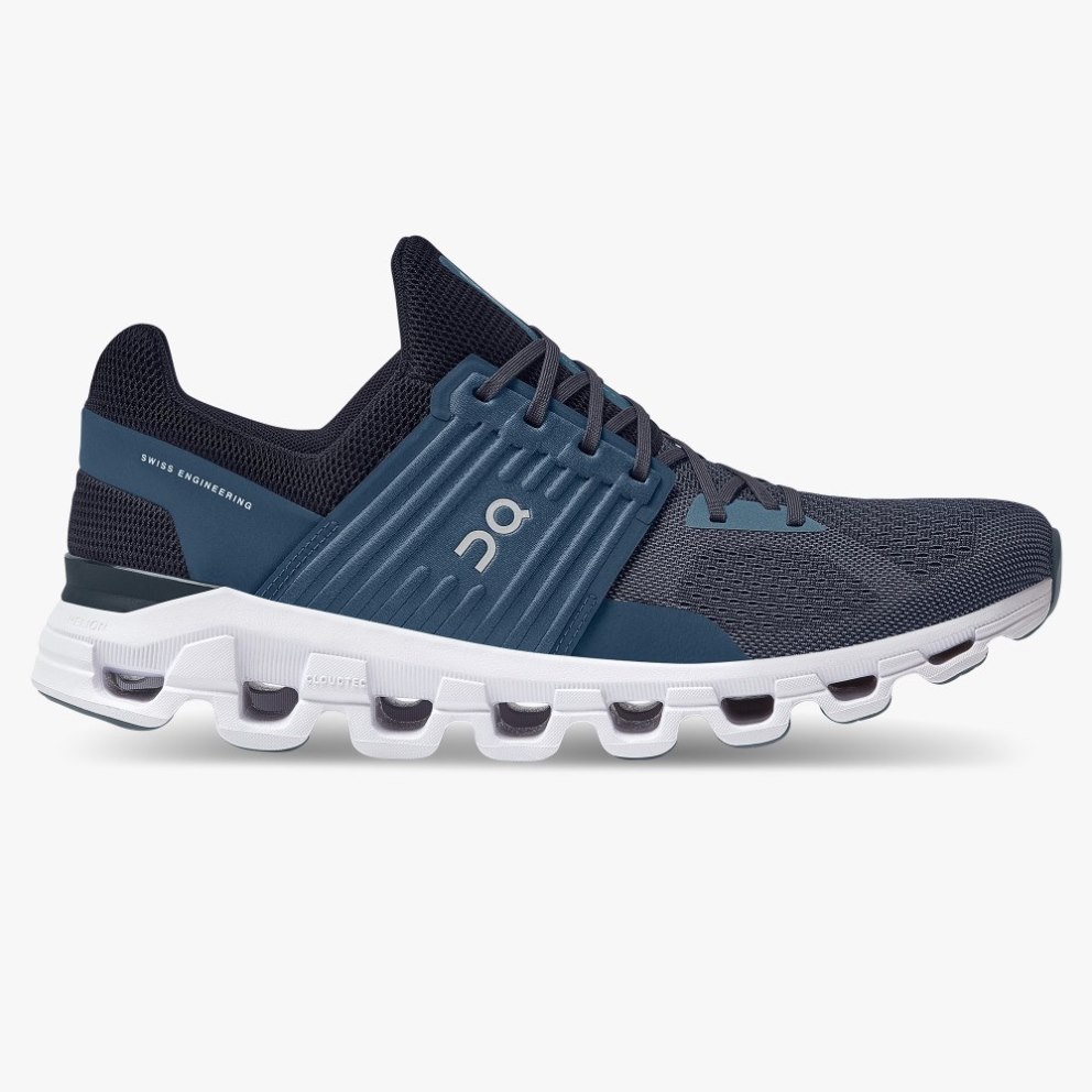 On Cloudswift Men\'s Running Shoes Navy | UK-2M71J