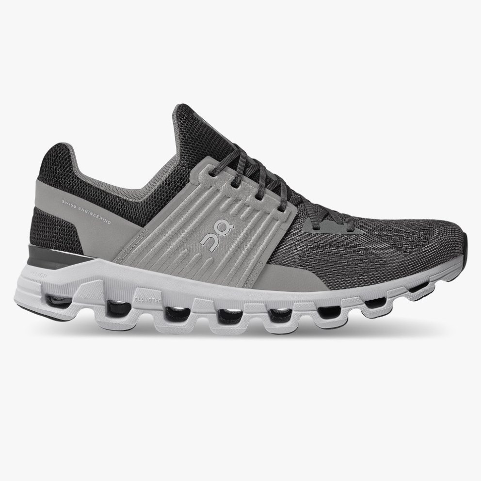 On Cloudswift Men\'s Running Shoes Black | UK-5O672