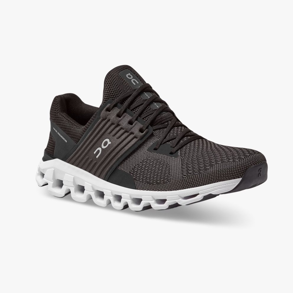 On Cloudswift Men's Running Shoes Black | UK-AJ815